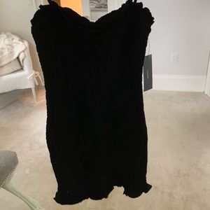 Black ribbed mini dress XS